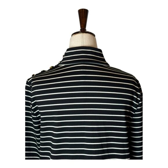 Kate‎ Spade Broome Street Dress Women Small Black Ivory Striped Mock Neck Knit - Picture 5 of 10